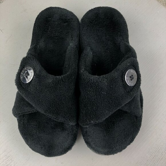 Vionic Women's Size 5 Pauline Black Open Toe Faux Fur Slip On Slippers Sandals - Picture 3 of 14